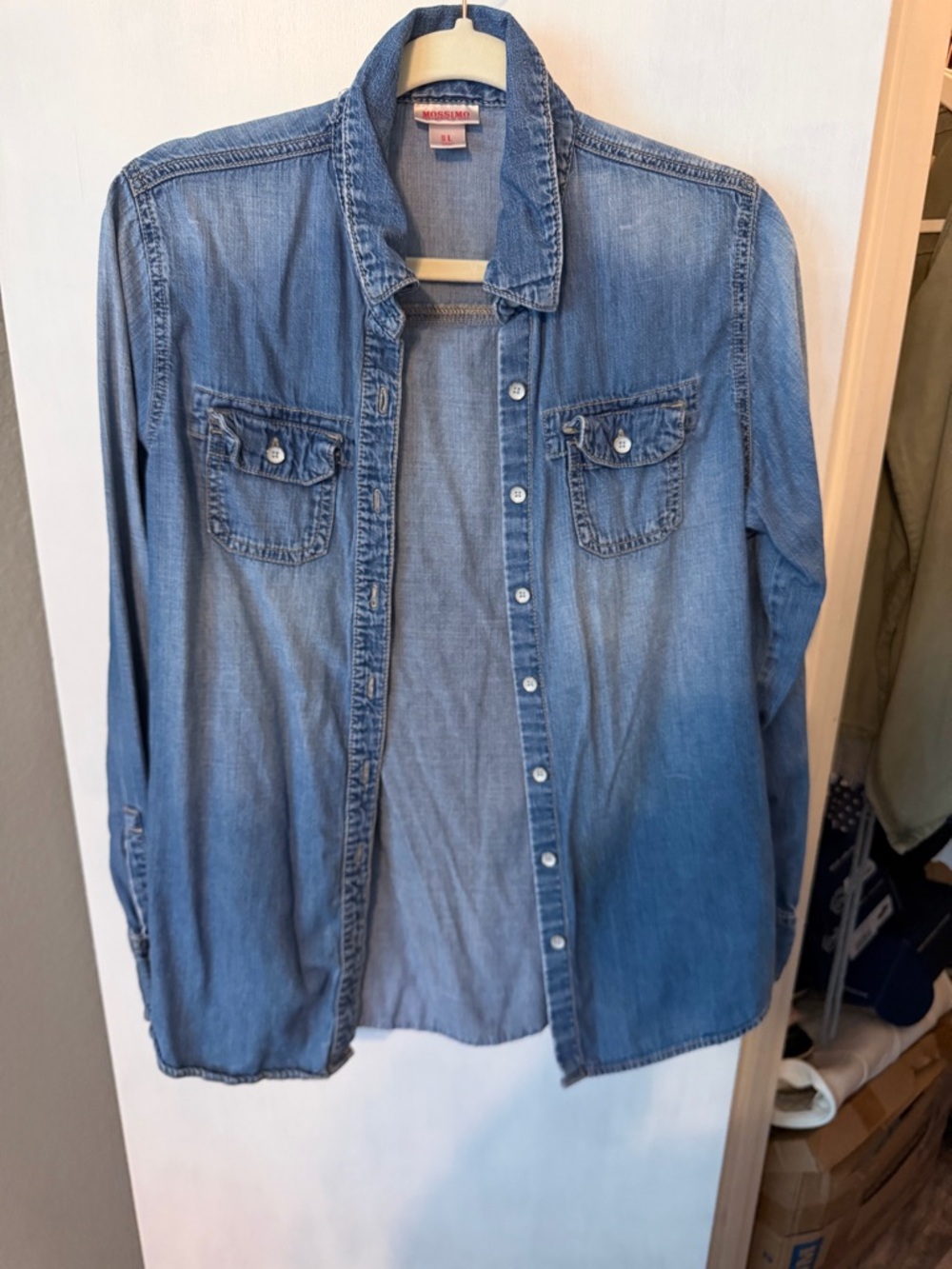 Mossimo Supply Co. Light Blue Denim Button-Down Shirt
